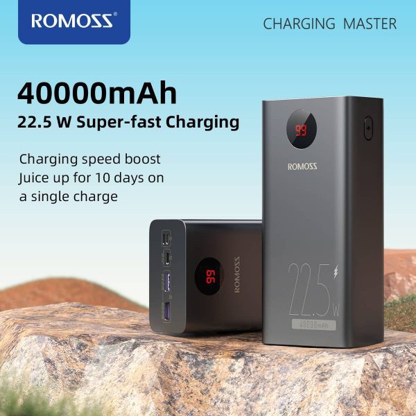 Romoss Pea40Pf Powerbank 225W Two Way Fast Charge 40000Mah Powerbank 18W Quick Charging For Huawei Iphone 12 13 Xiaomi Samsung 1 Ukamart