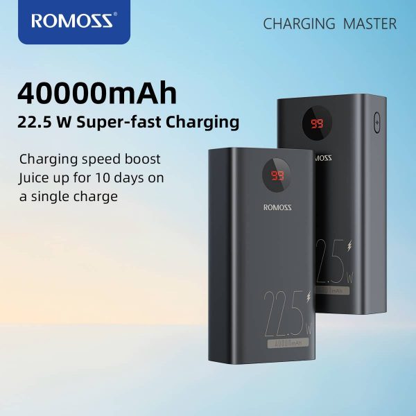 Romoss Pea40Pf Powerbank 225W Two Way Fast Charge 40000Mah Powerbank 18W Quick Charging For Huawei Iphone 12 13 Xiaomi Samsung 5 Ukamart