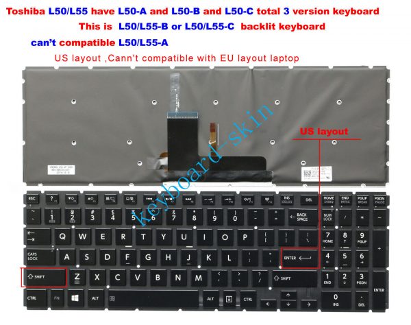 Toshiba L50 Laptop Keyboard Ukamart