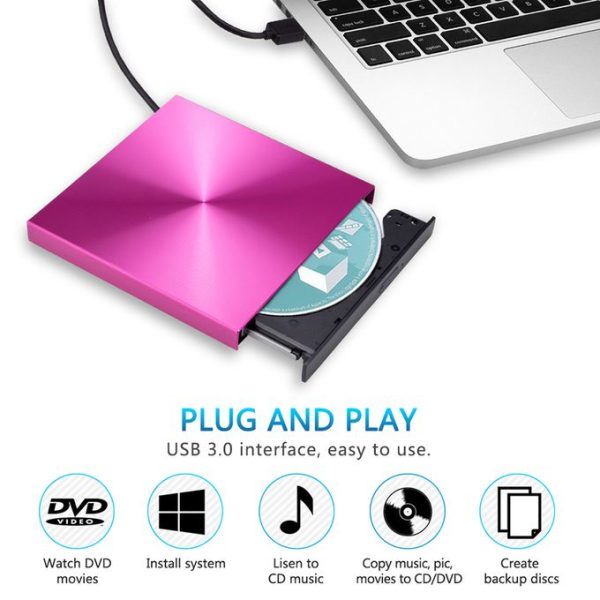 USB 3.0 External DVD Burner DVD-RW CD-ROM Player