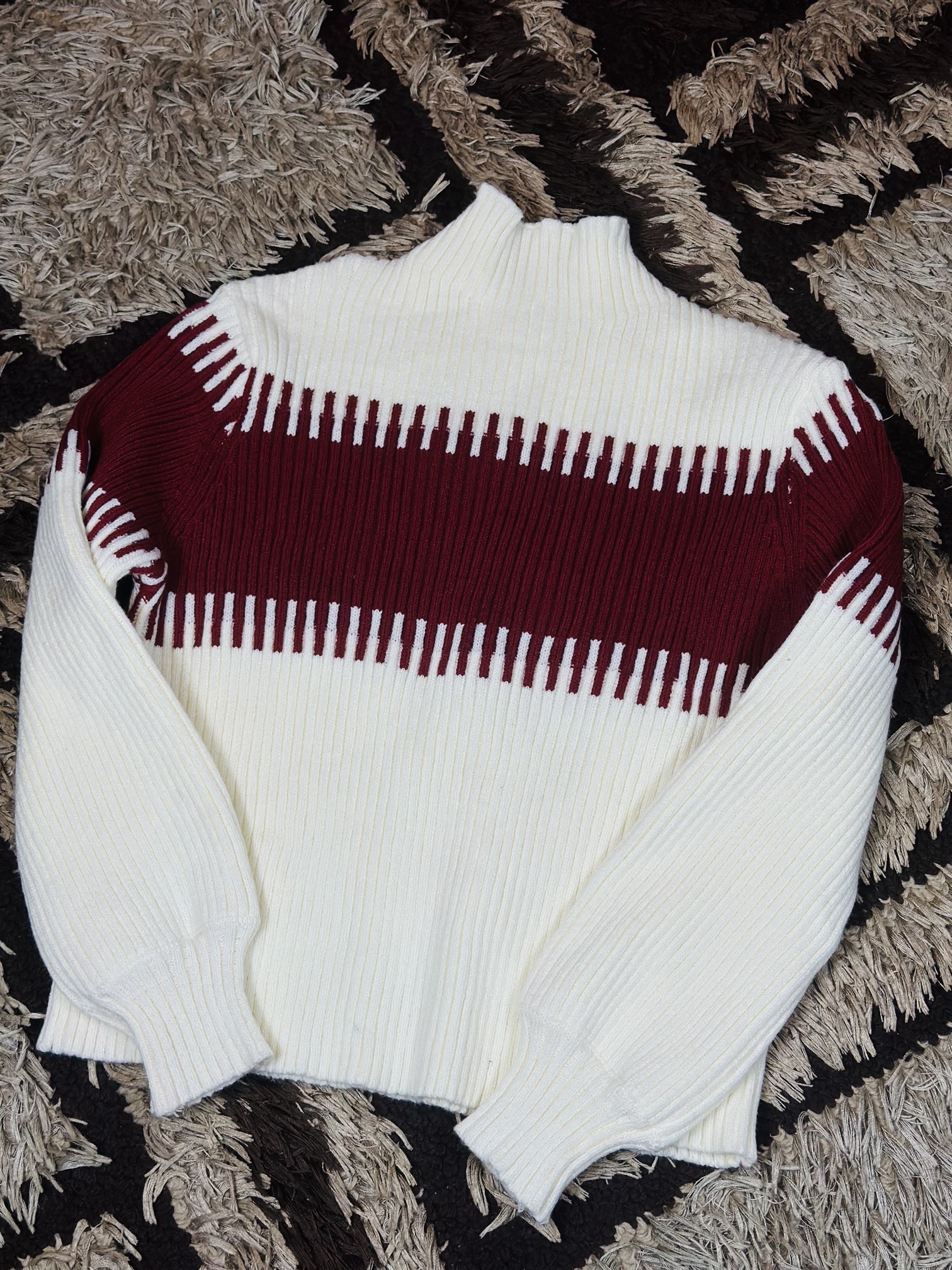 10 to 15 Years Children French Flossy Balon Sleeve Mock Neck Sweater 4 10 to 15 Years Children French Flossy Balon Sleeve Mock Neck Sweater