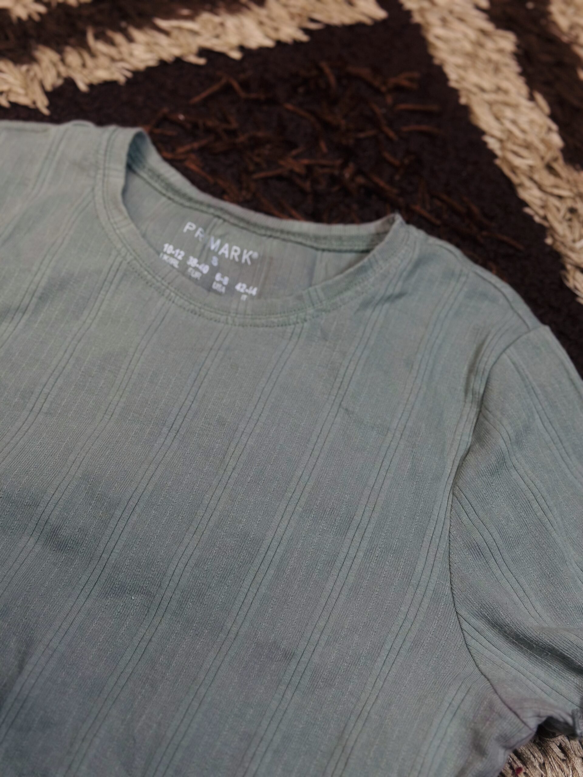 10 to 16 Years Children Olive Green Ribbed Shirt