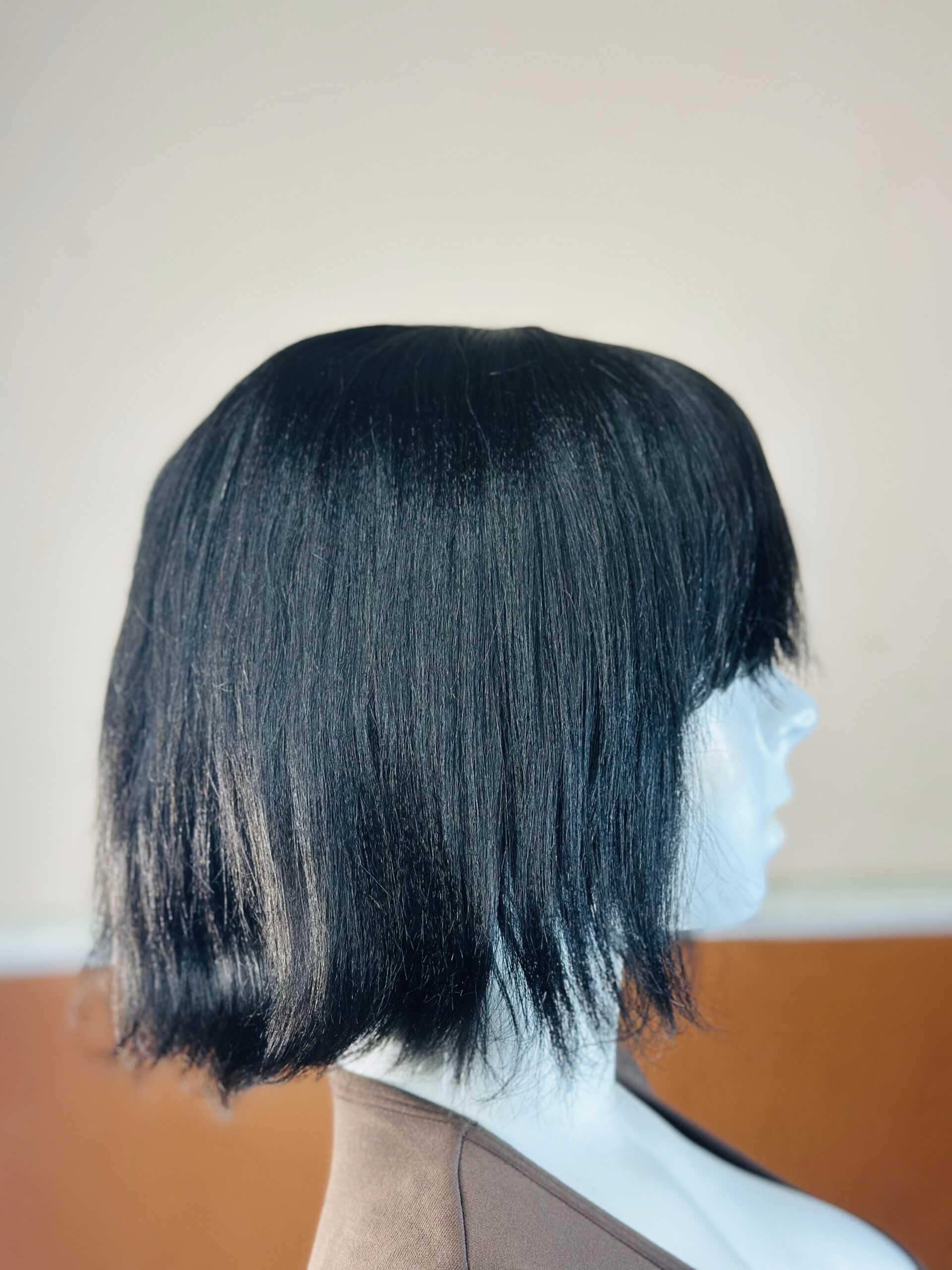 10inch Black Hair Fringe Bob Wig