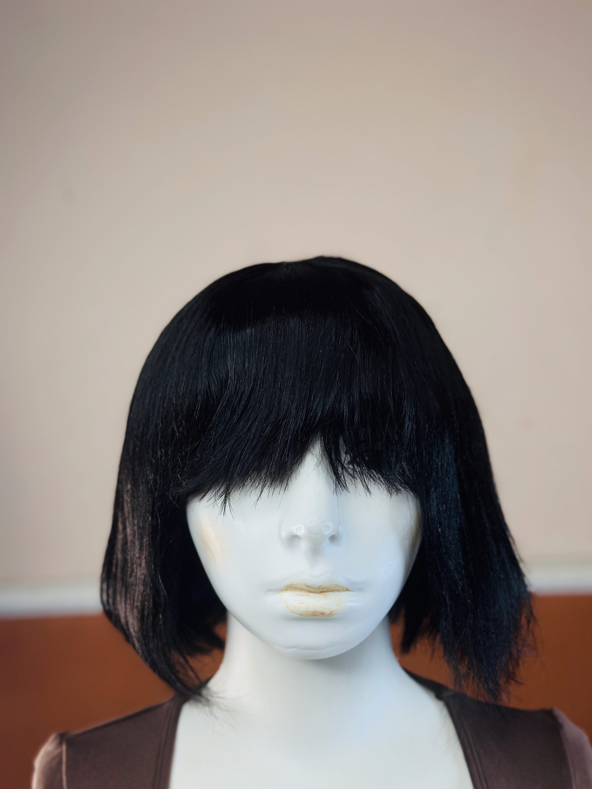 10inch Black Hair Fringe Bob Wig