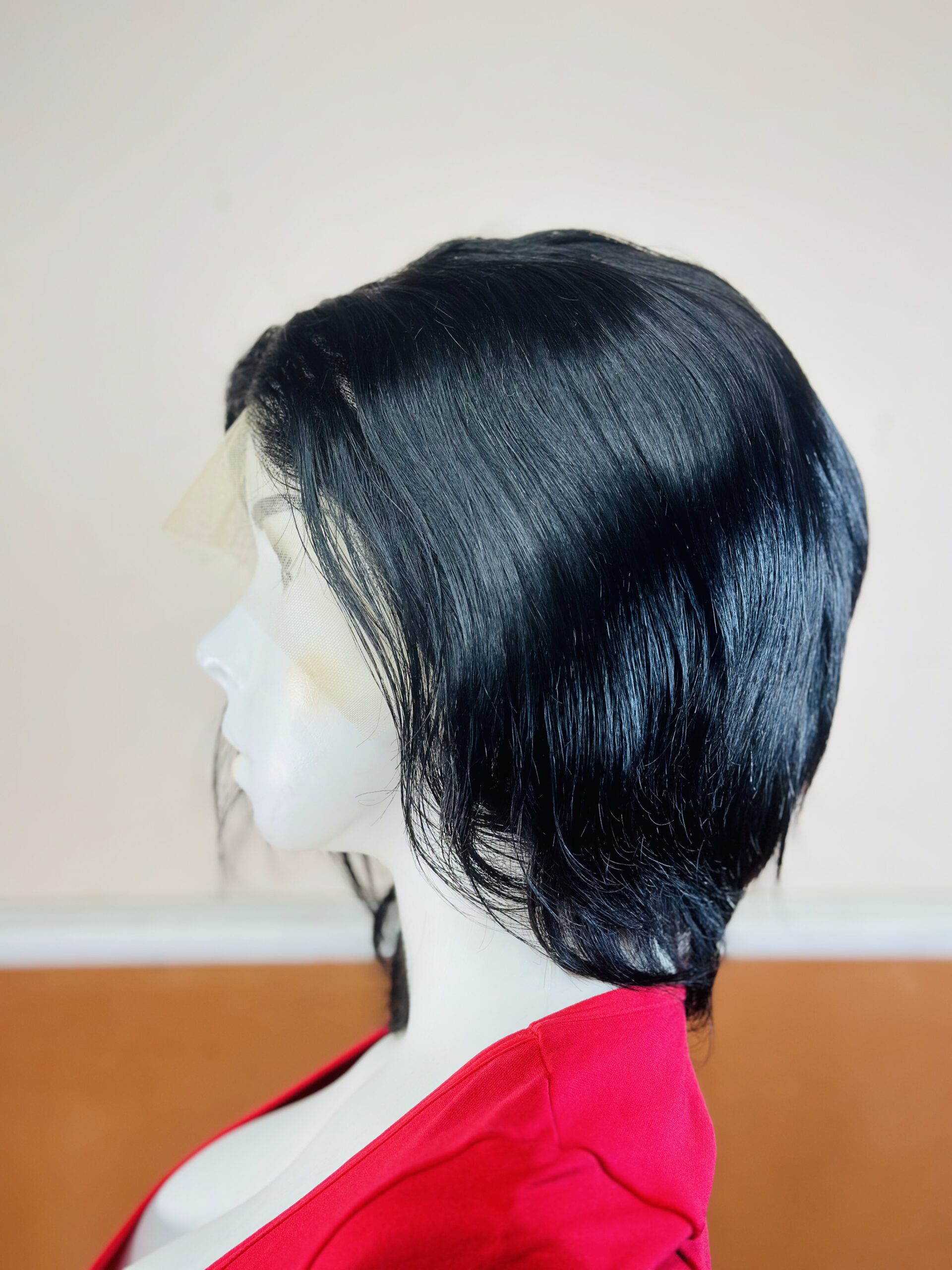 12Inch Black Full Frontal Spiral Curl Hair