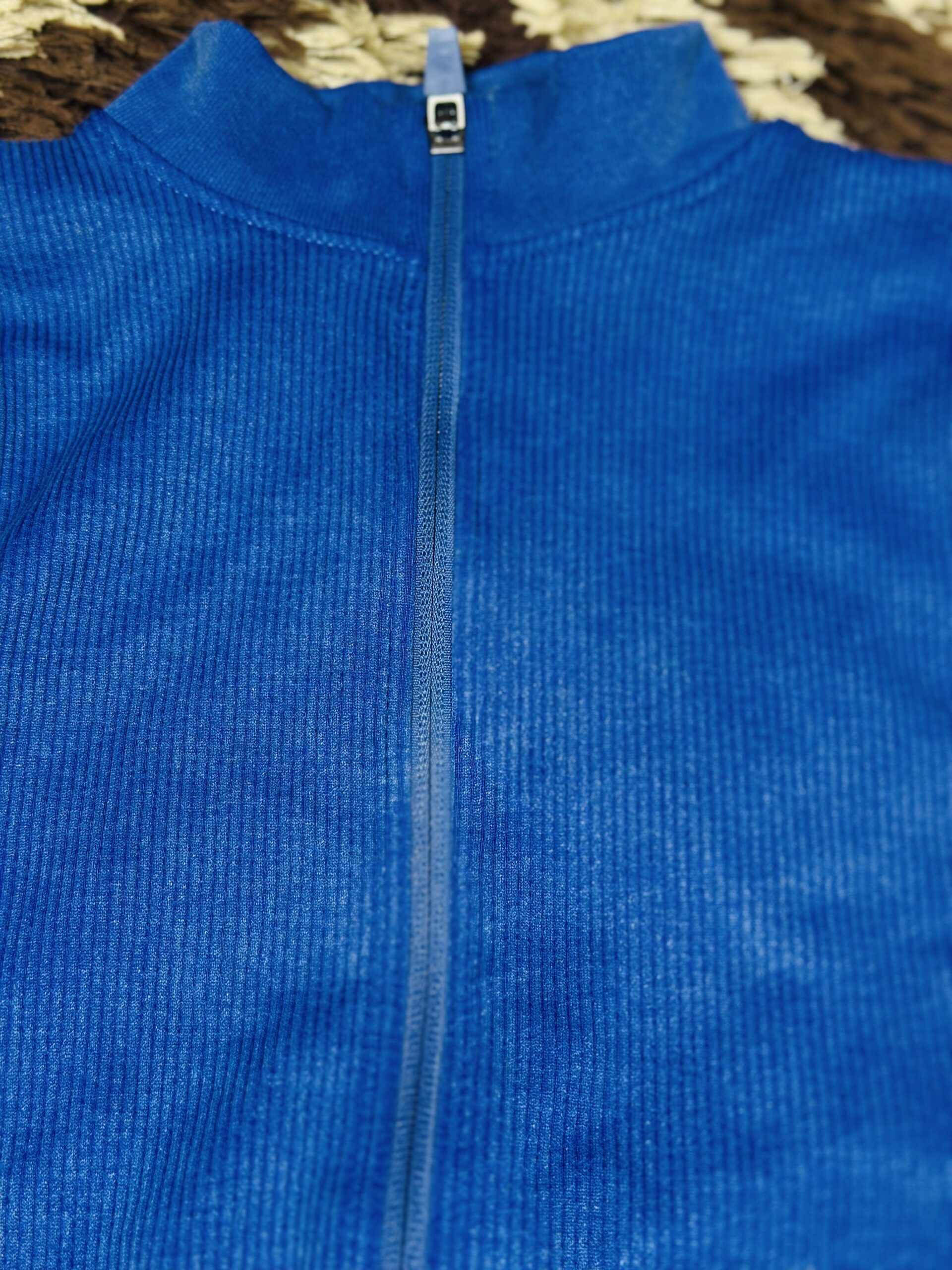 13 to 16 years children blue fall zip high neck knitted sweater