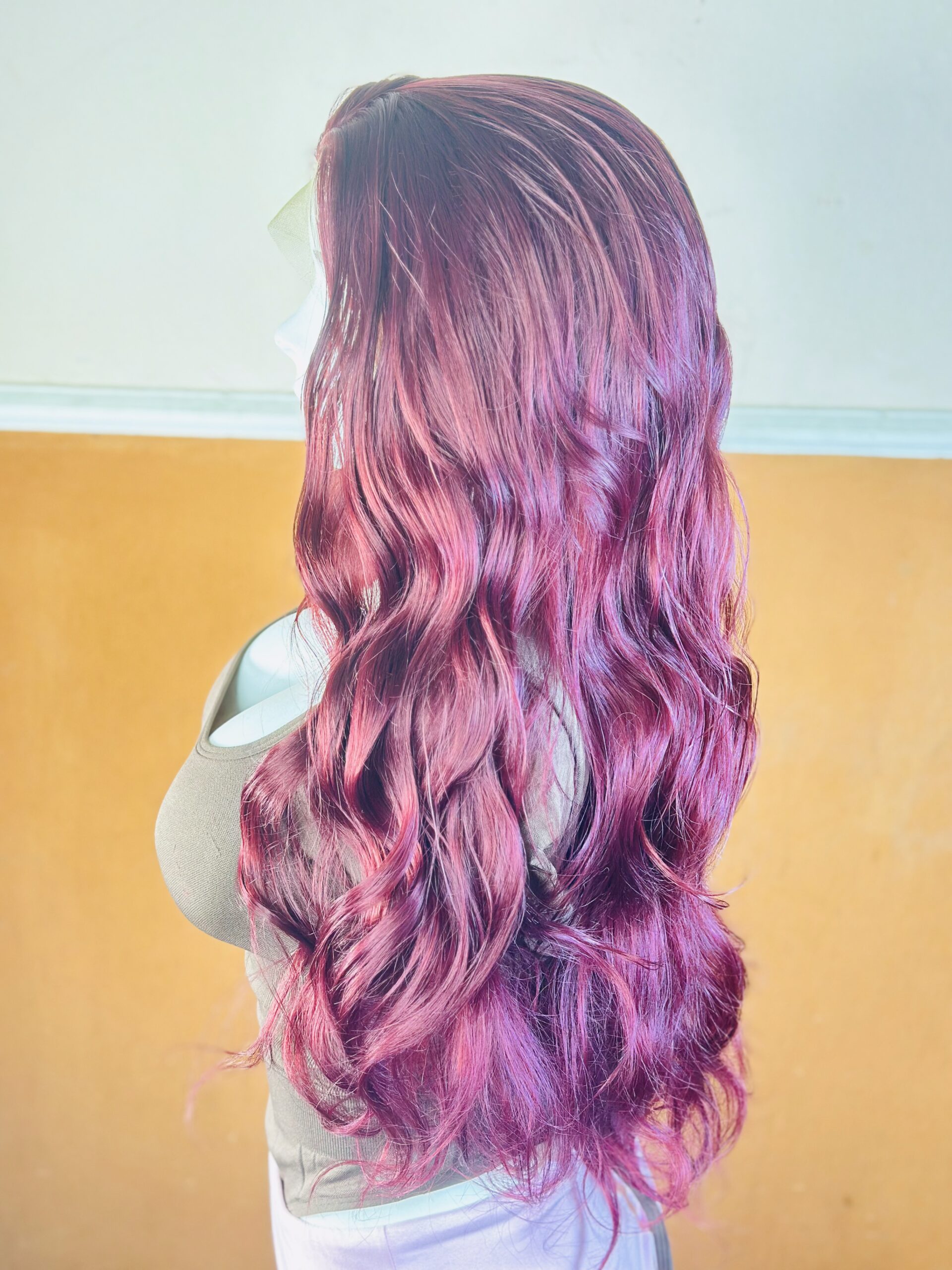 22inch Red Wine Full Lace Curly Wig