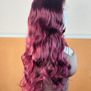 22inch Red Wine Full Lace Curly Wig