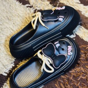 29 Summer Women Slippers Platform Bow Decoration Clogs