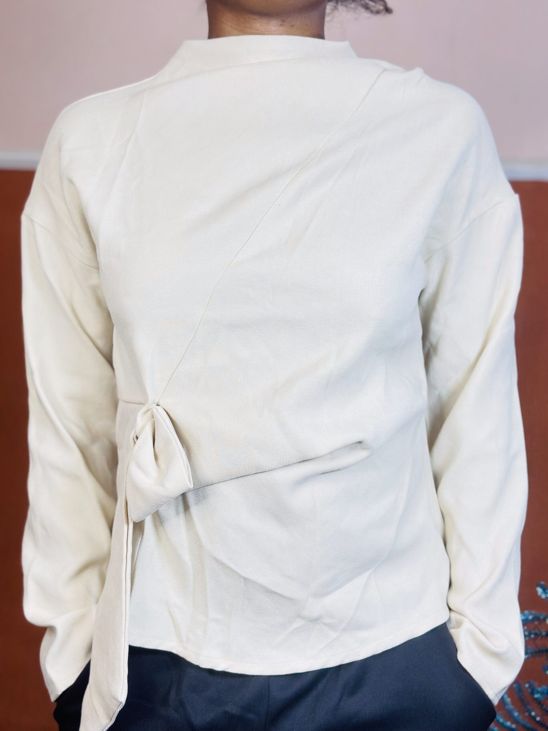 36 Beige Yozy Brand Tie front Jacket