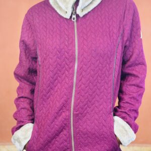 48 Plum Colored Women Knit Fleece Jacket