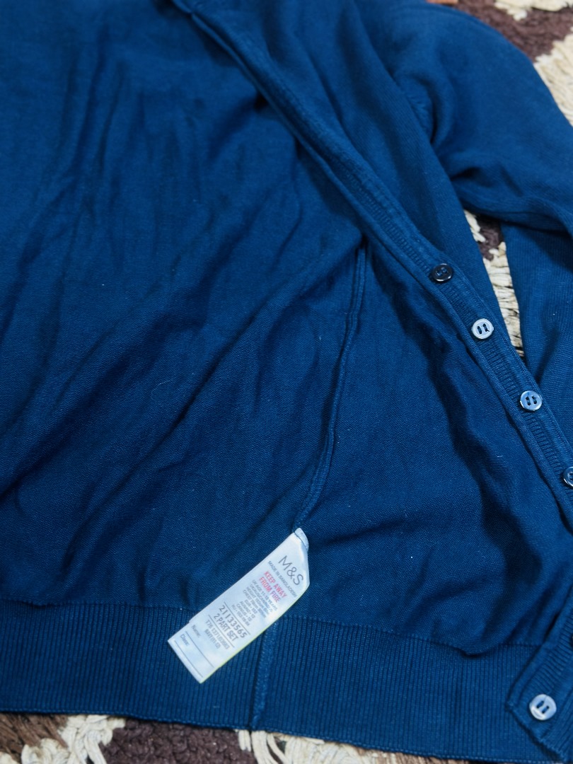 7 to 10 years children blue Uniqio V neck Cardigan wool