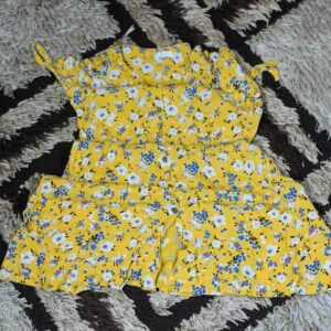 7 to 10 years children yellow flora wrap dress
