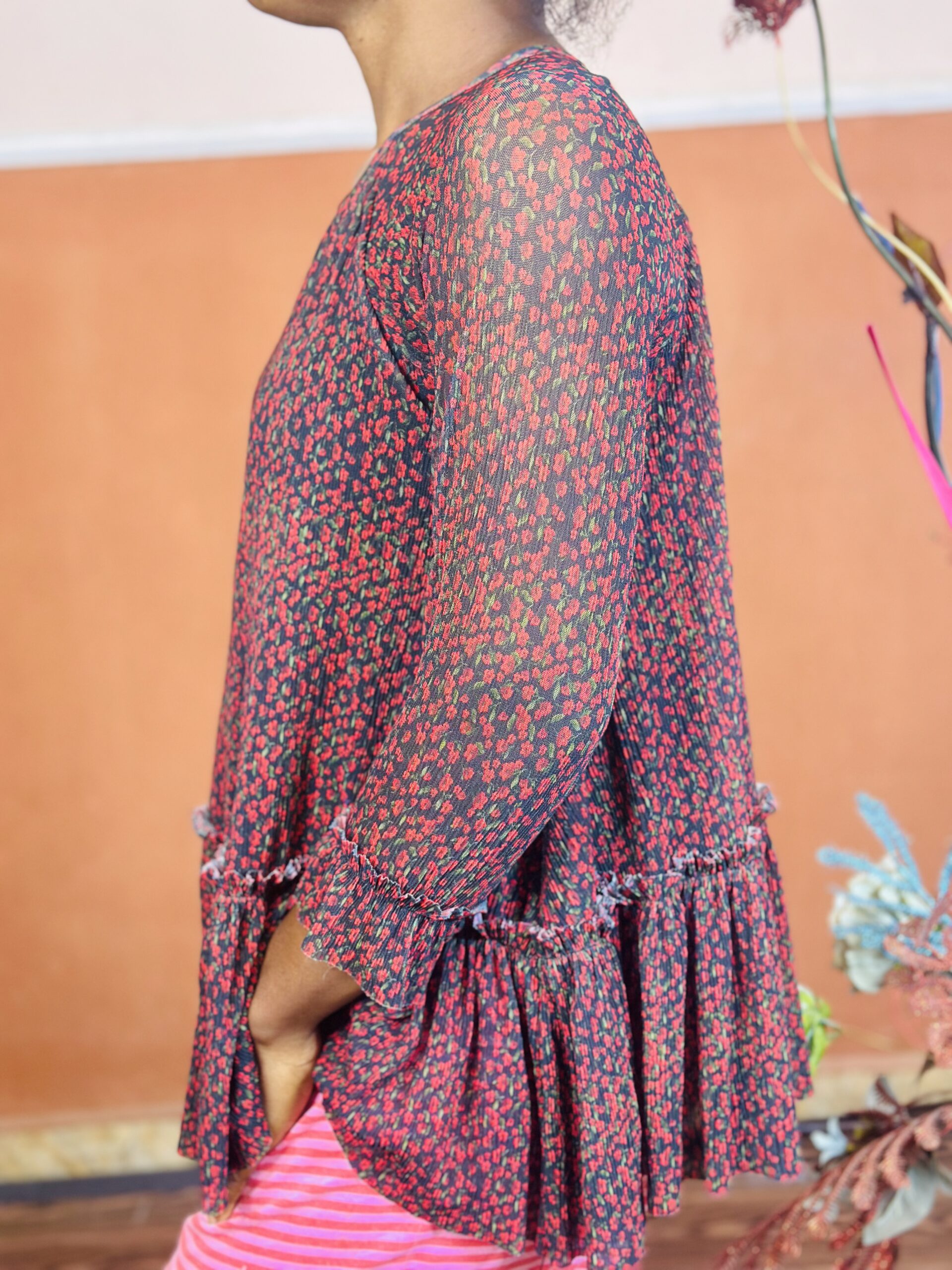 14 to 18 years Whistles Riley Degrade Floral Silk Popover