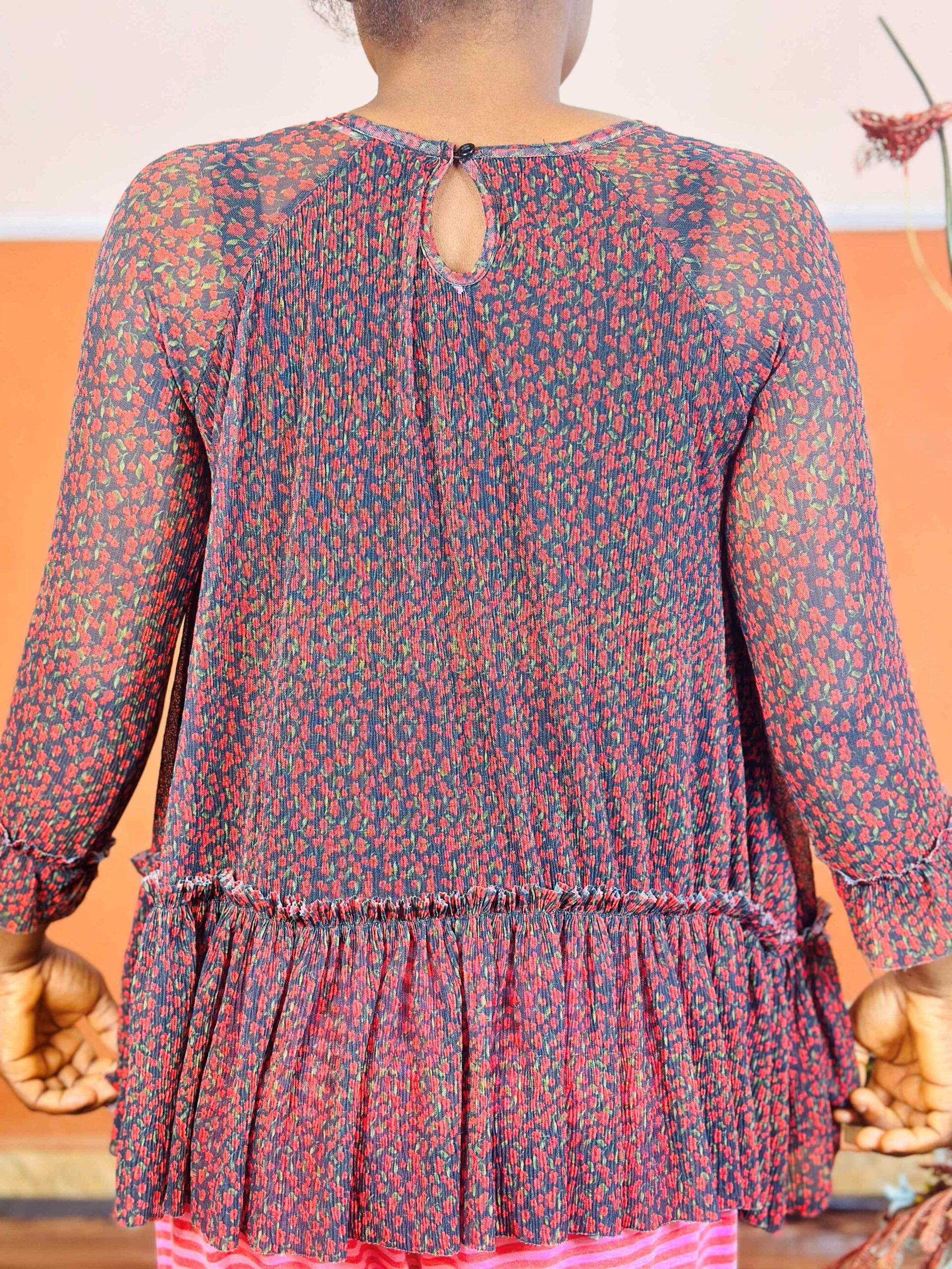 14 to 18 years Whistles Riley Degrade Floral Silk Popover