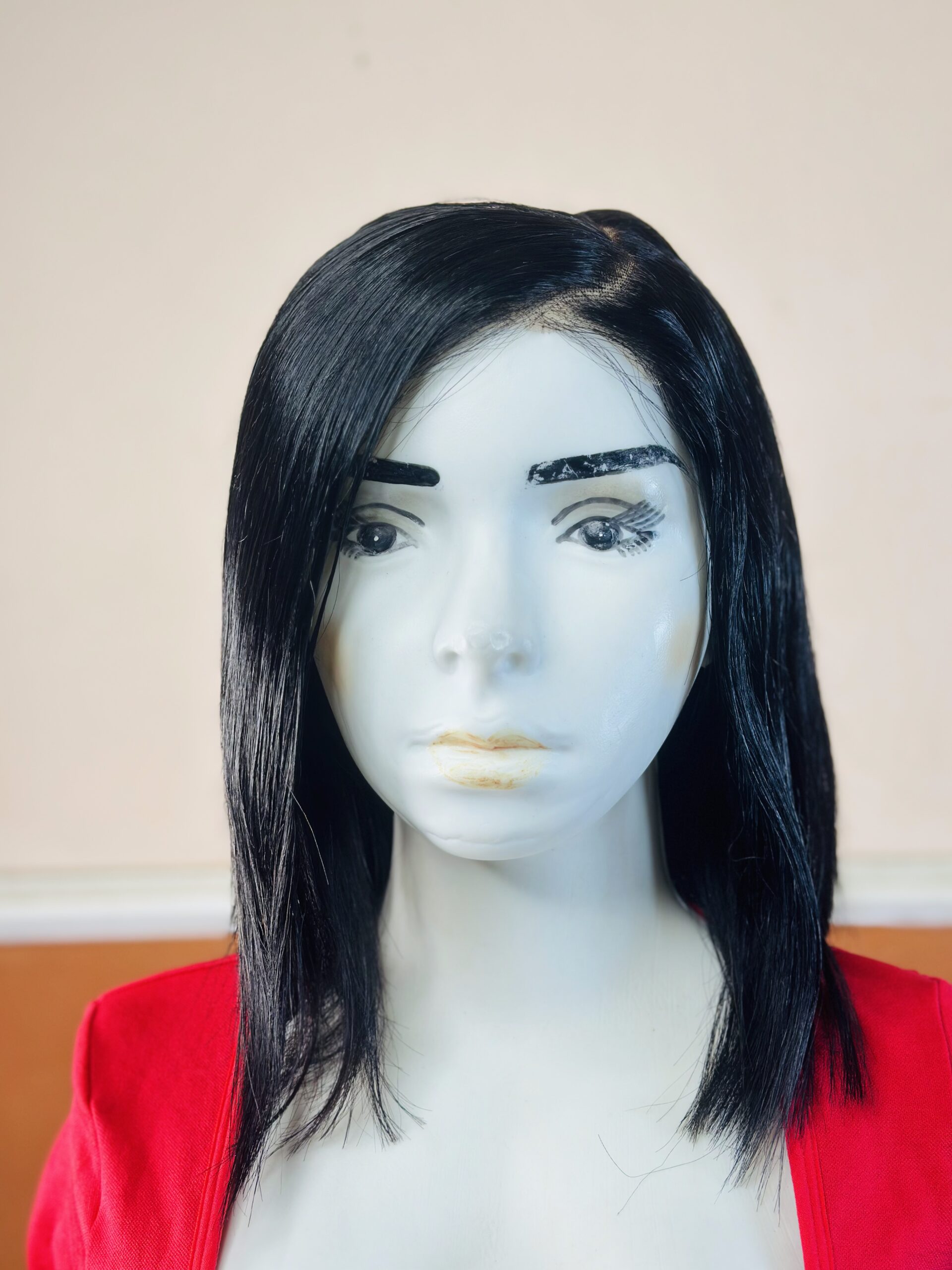 Black Color 12inch C Part Bob Wig