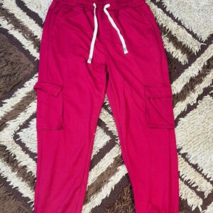 Burgundy Men Cargo Polyester Sport Pants
