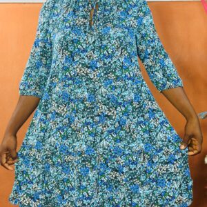 Floral Blue Casual Dress