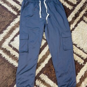 Grey Men Cargo Polyester Sport Pants
