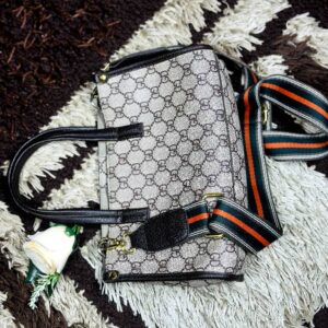 Gucci Green Stripped Mini Canvas Tote Bag