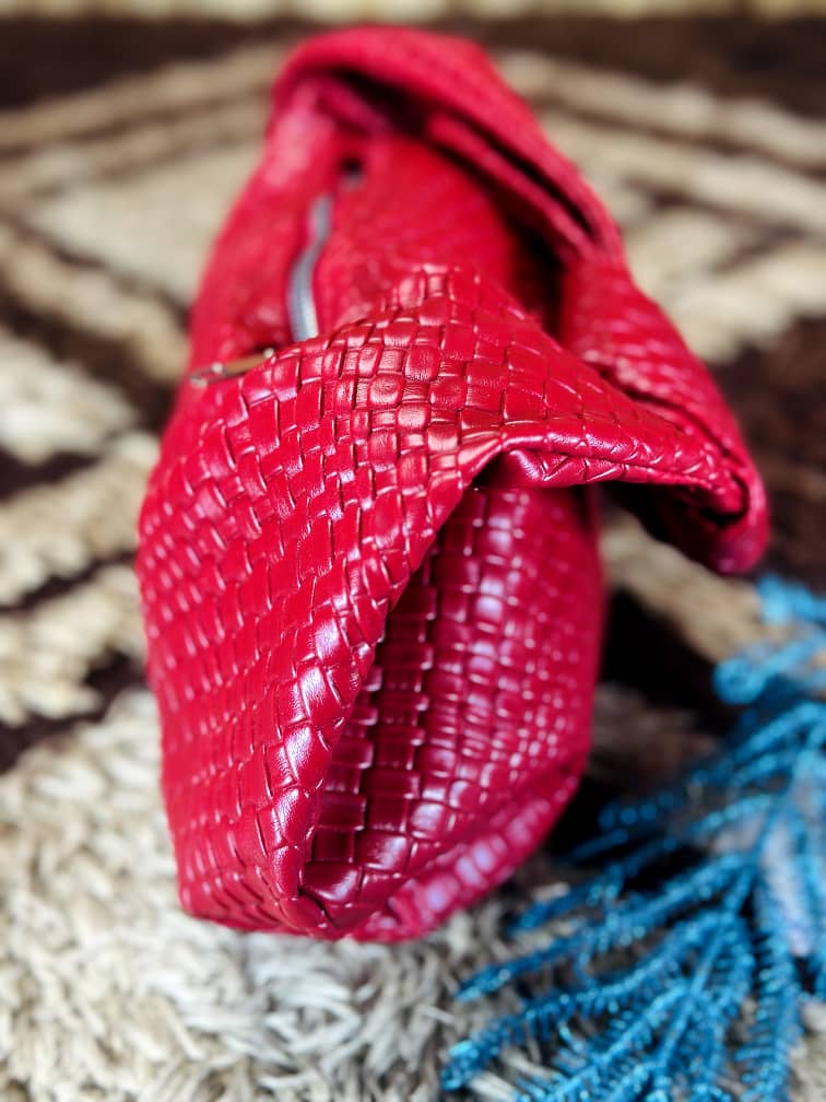 Italian Women Red Under Arm Handbag