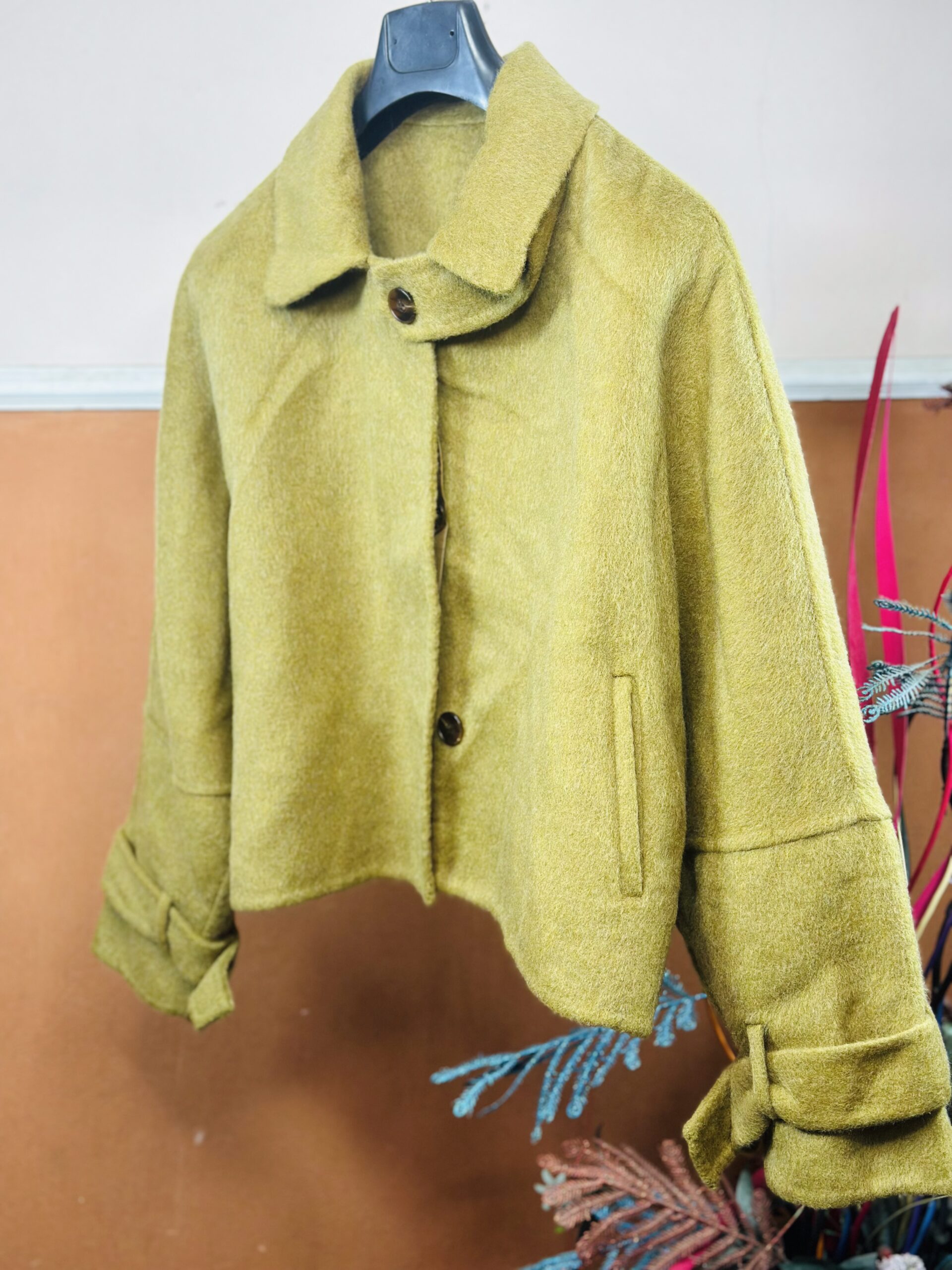 Khaki Oversized Bomber Jacket