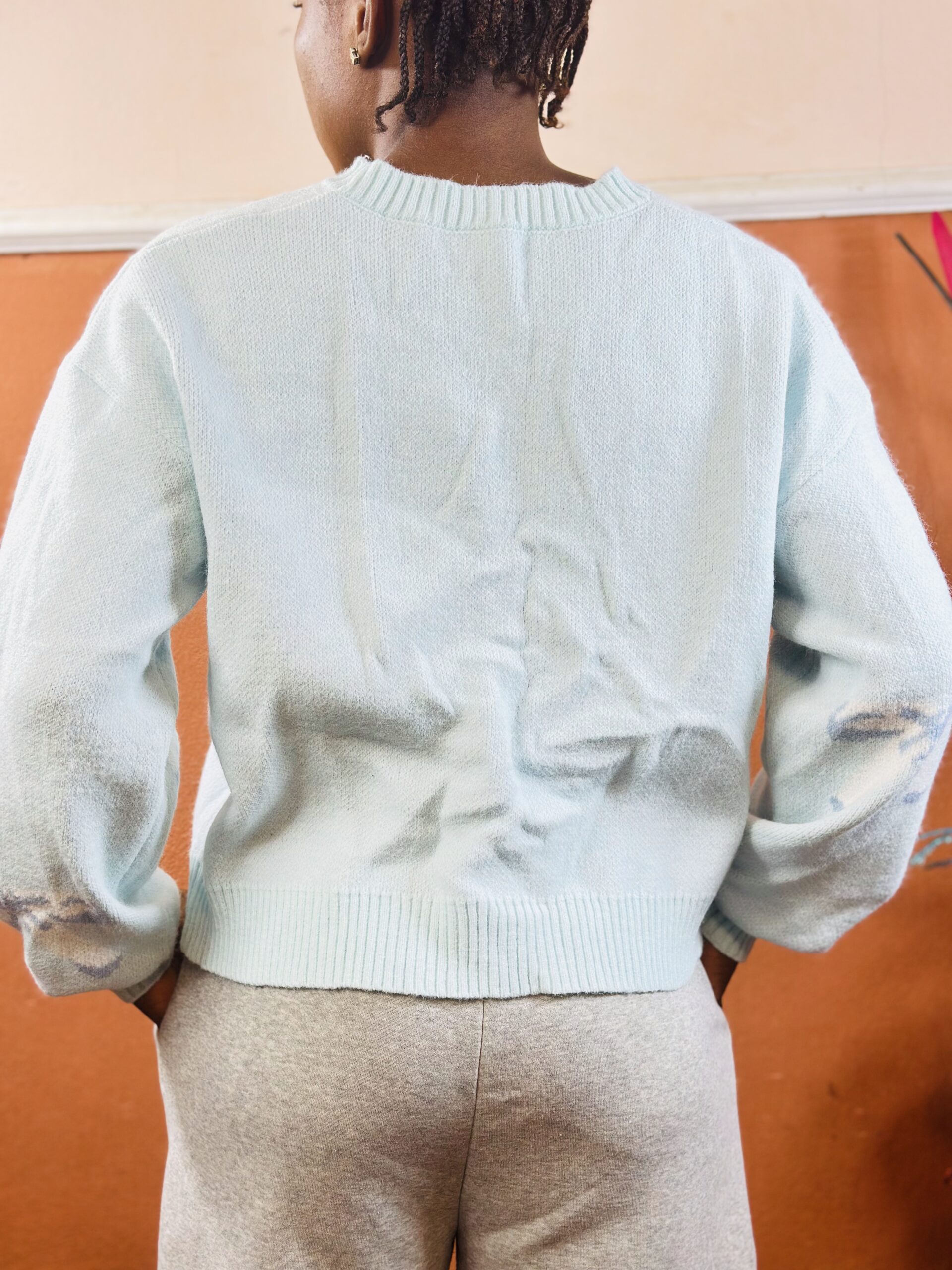 Light Blue Crewneck Knit Sweater