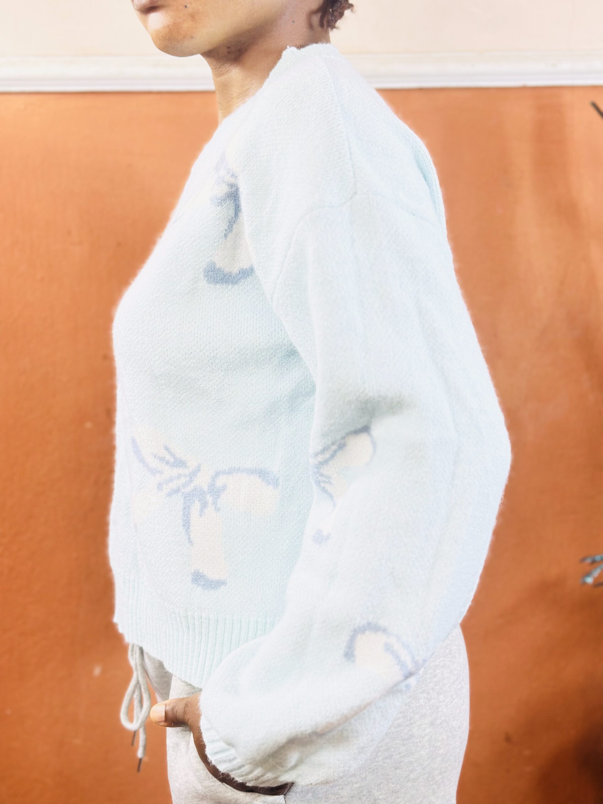 Light Blue Crewneck Knit Sweater