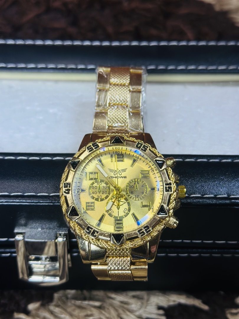 Luxury Gold zhowe Men Quartz wristwatch