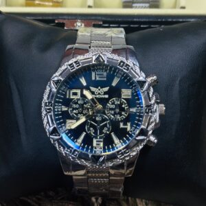 Luxury Silver Black zhowe Men Quartz Wristwatch