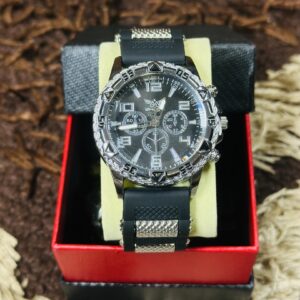 Luxury Silver black zhowe Men Quartz wristwatch
