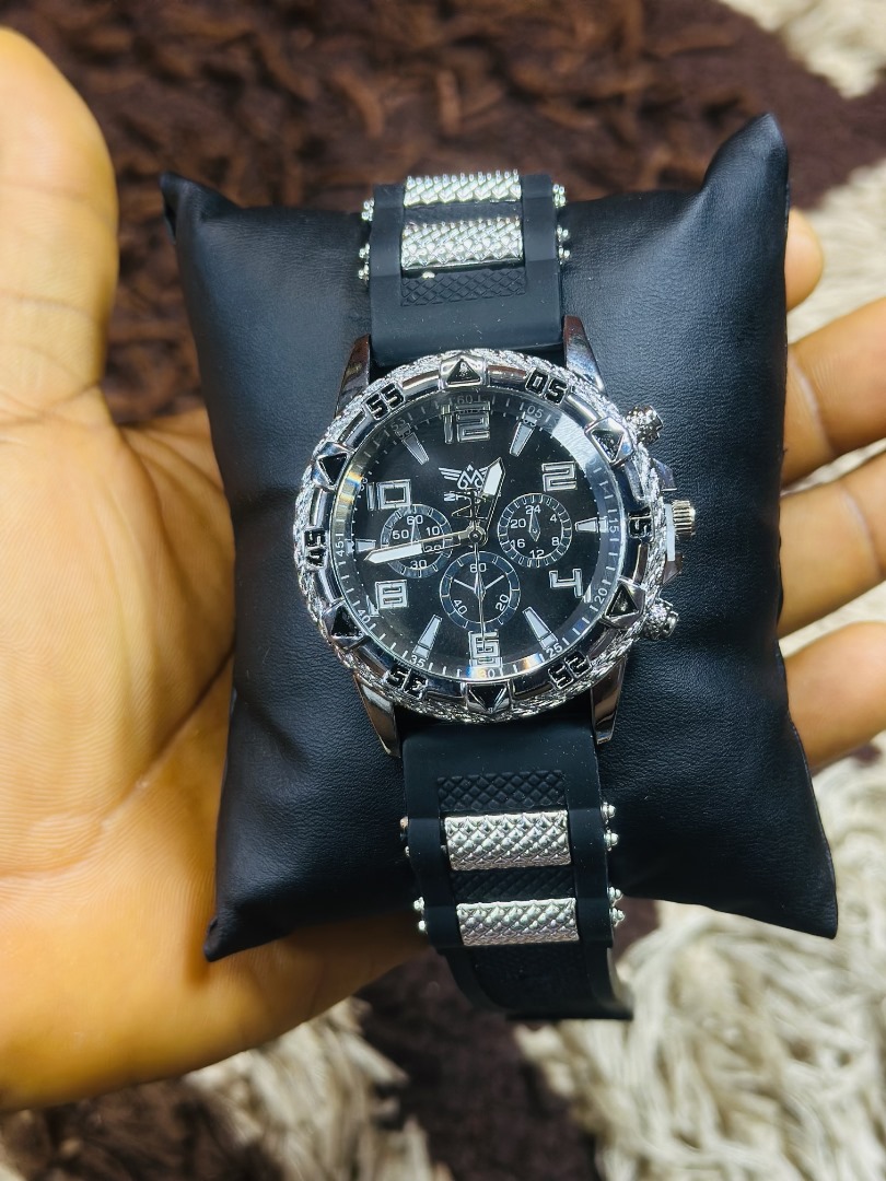 Luxury Silver black zhowe Men Quartz wristwatch