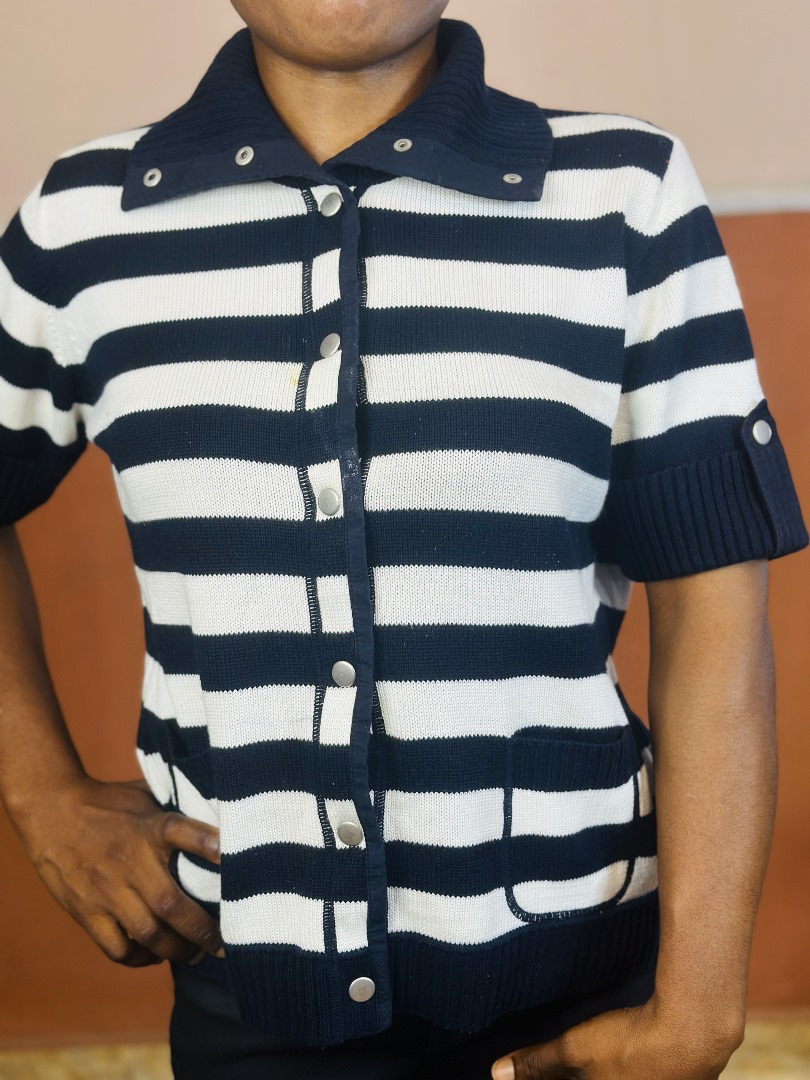 M High Neck short Sleeve Cardigan