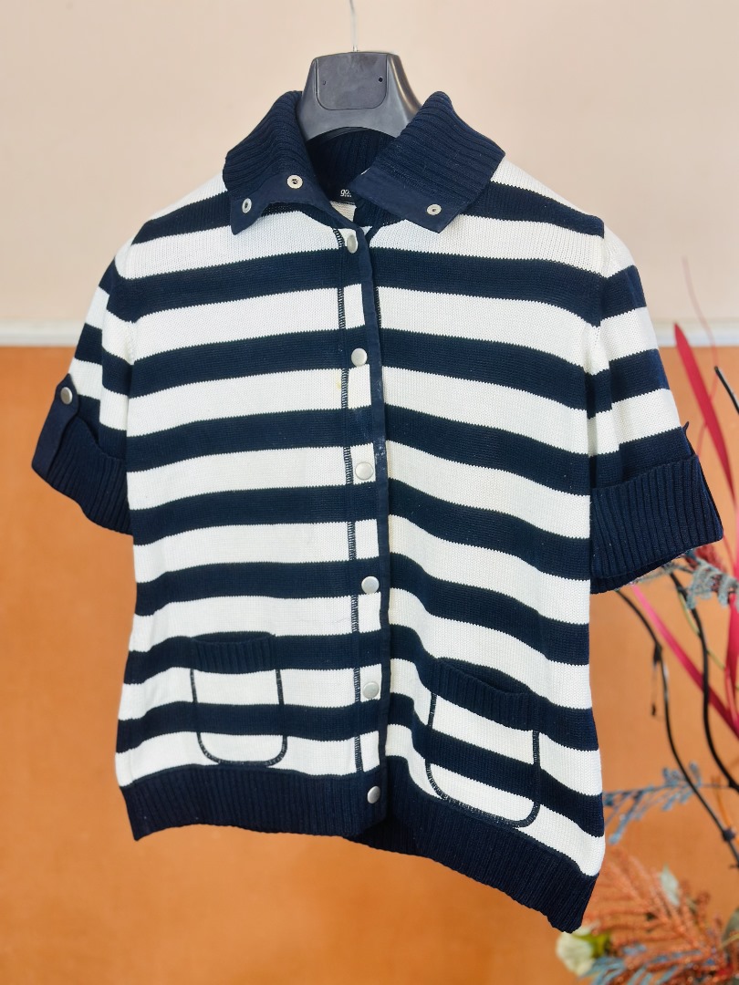 M High Neck short Sleeve Cardigan