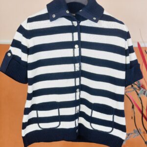 M High Neck short Sleeve Cardigan