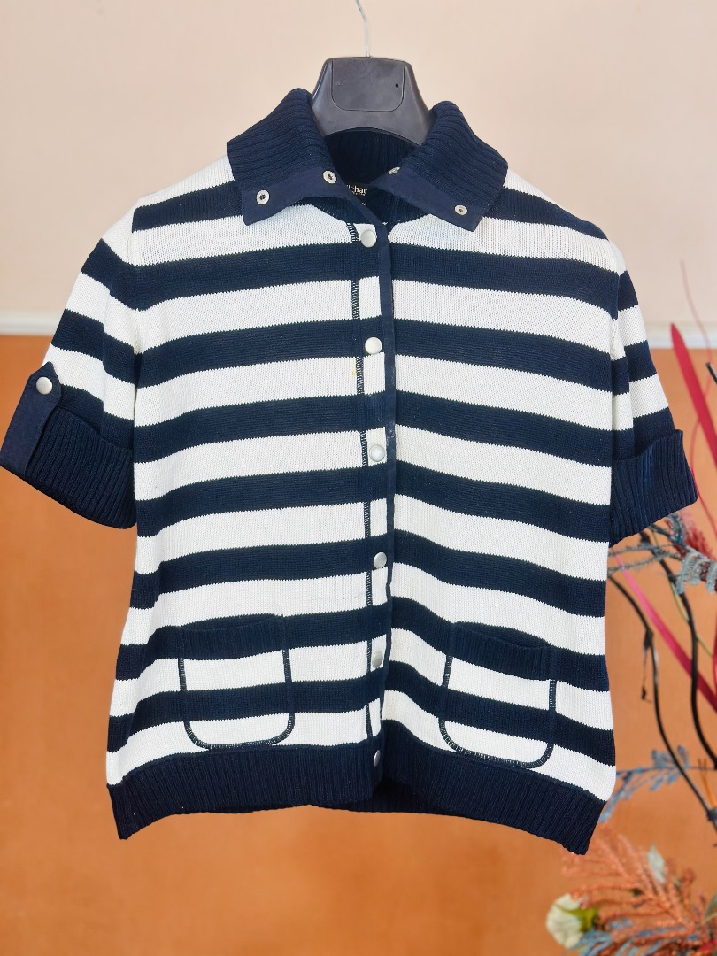 M High Neck short Sleeve Cardigan