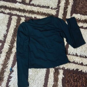 Women Long Sleeve Crewneck Crop Top