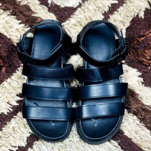Quality Leather Black Paraboot Sandal