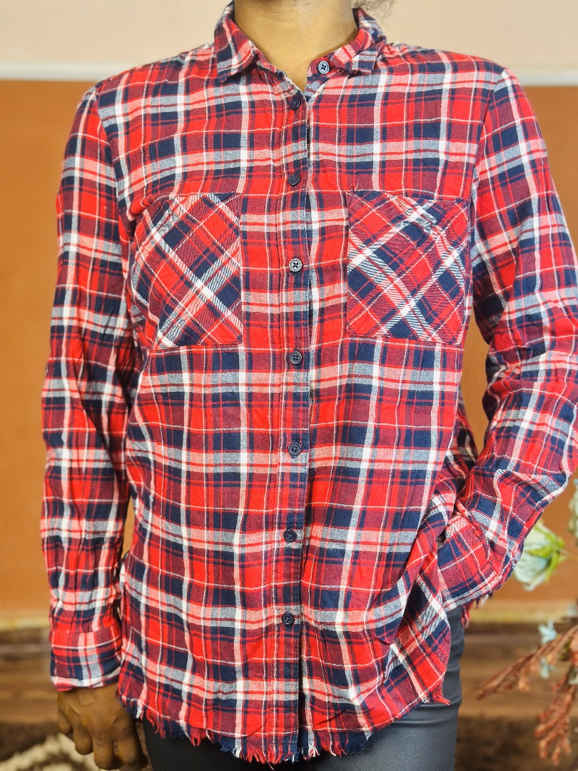 Red and Black Plain Shirt