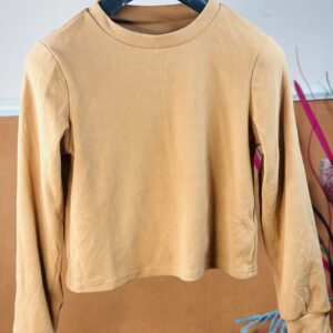 Reiss Sand Edith Jersey Stretch Ruched cropped Top