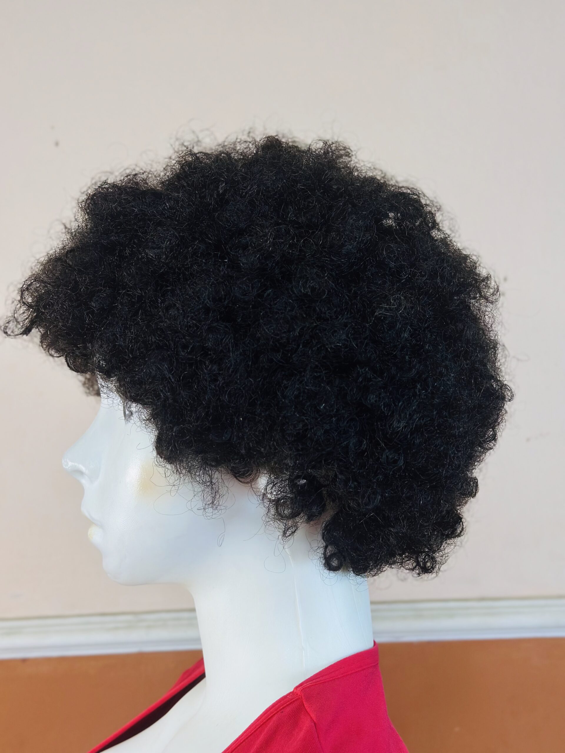 Short Black Afro Puff Synthetic Hair Wig