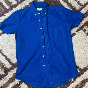 Topman Short Sleeve Oxfod Blue Shirt
