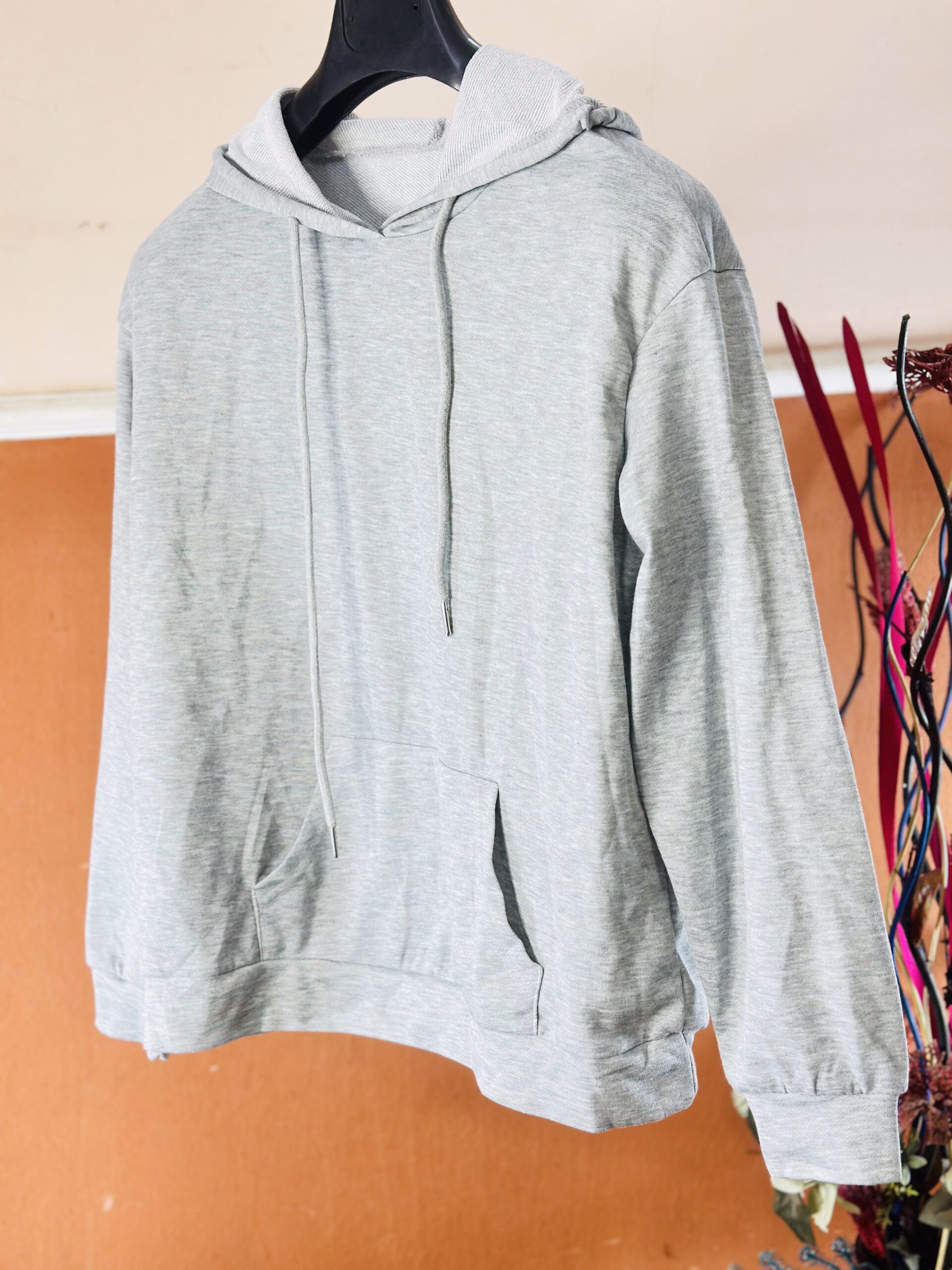 Unisex Grey Cutton Pullover Hoodie Sweater with Joggers