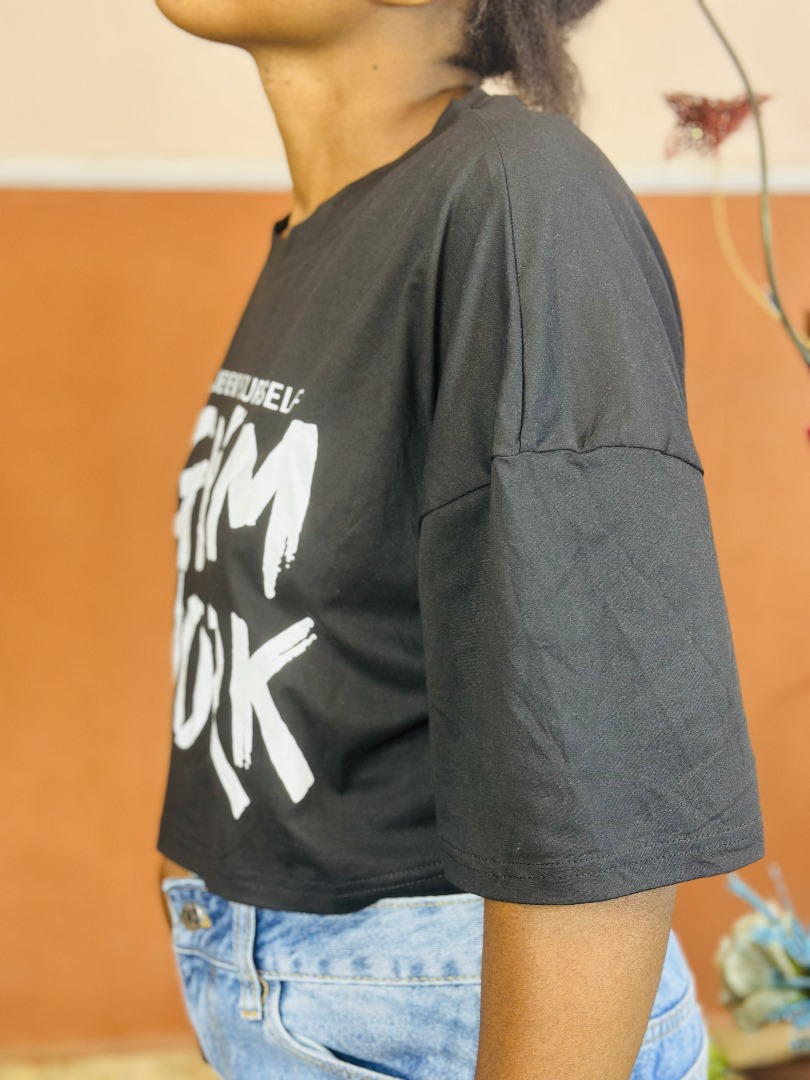 Women Short Sleeve Black Top