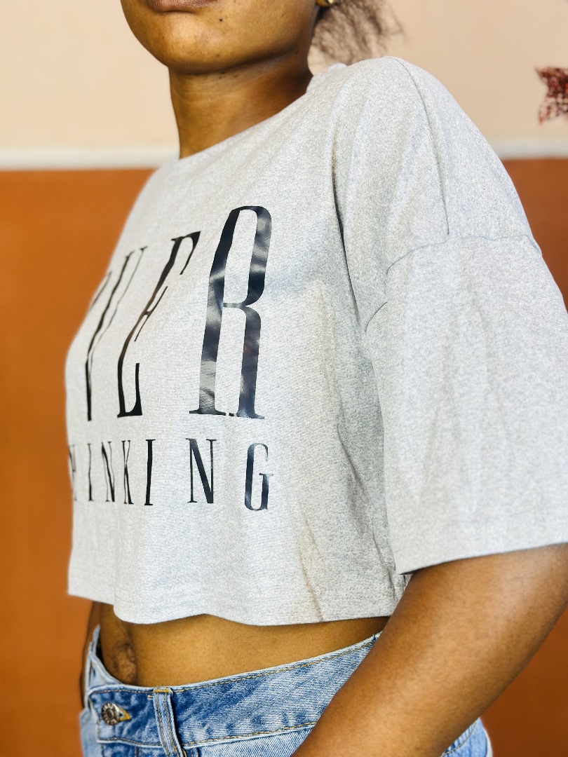 Women Short Sleeve White Crop Top