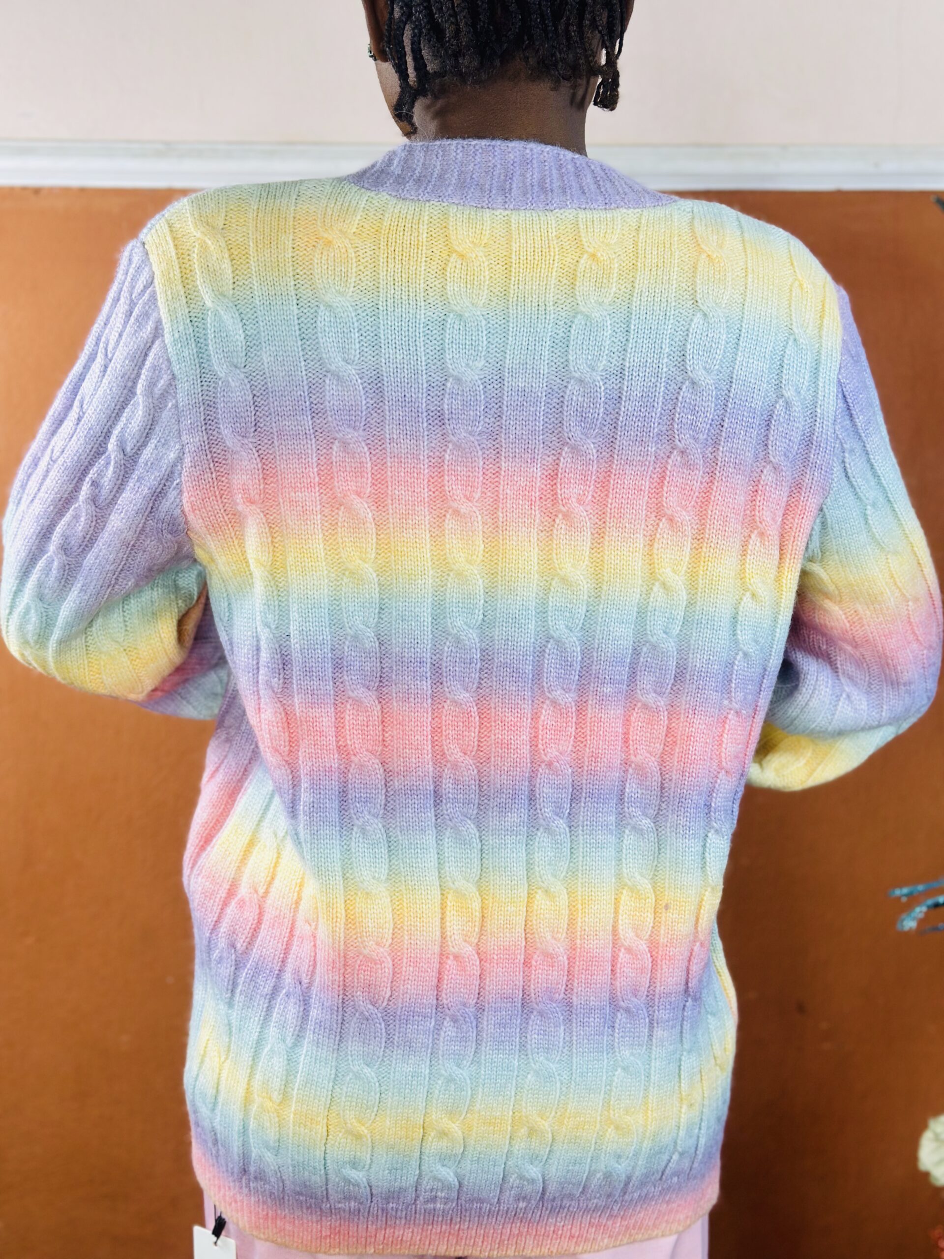 Women Yozy Raimbow Cardigan OpenFront Knit Sweater