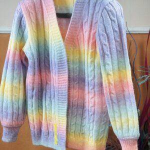 Women Yozy Raimbow Cardigan OpenFront Knit Sweater
