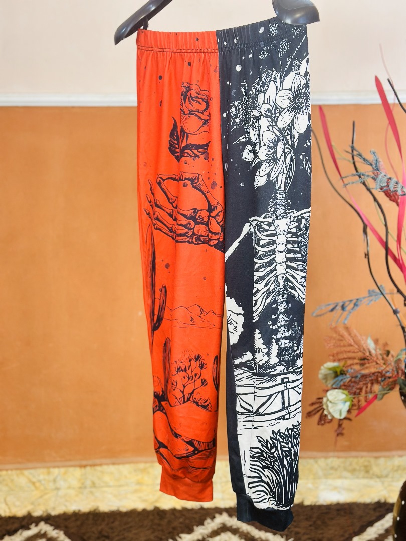 Women two tone baggy sweat pants