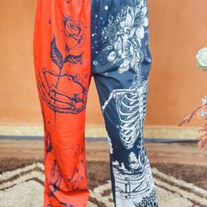 Women two tone baggy sweat pants