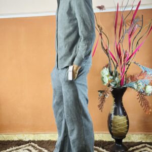 Yozy Grey Velvet Wide Leg Trouse and Jacket